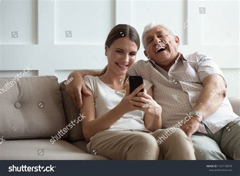 Overjoyed Mature S Father Adult Daughter Stock Photo Shutterstock