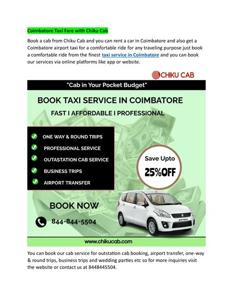 Ppt Coimbatore Taxi Fare With Chiku Cab Powerpoint Presentation Free