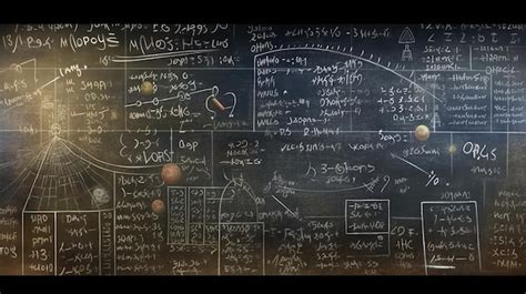 Tabuleiro Com Inscrições De Fórmulas Científicas E Cálculos Em Física E Matemática Foto Premium