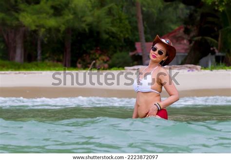 Woman Red Bikini Sexy On Beach Stock Photo Shutterstock