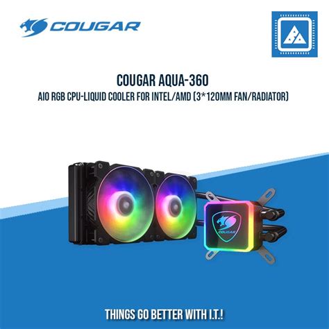 Cougar Aqua 360 Aio Rgb Cpu Liquid Cooler For Intelamd 3120mm Fanr Bluearm Computer Store