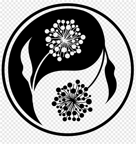 Circle Circle Logo Monochrome Flower Png Pngwing