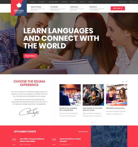 Ivy League University Institute High School Elearning Wordpress Theme