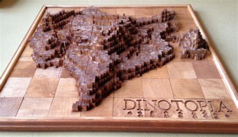 Gurney Journey: Dinotopia map in 4,000 wood dowels