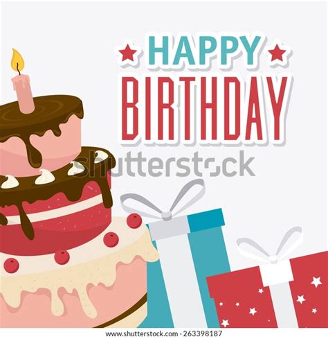 Happy Birthday Colorful Card Design Vector Stock Vector Royalty Free 263398187 Shutterstock