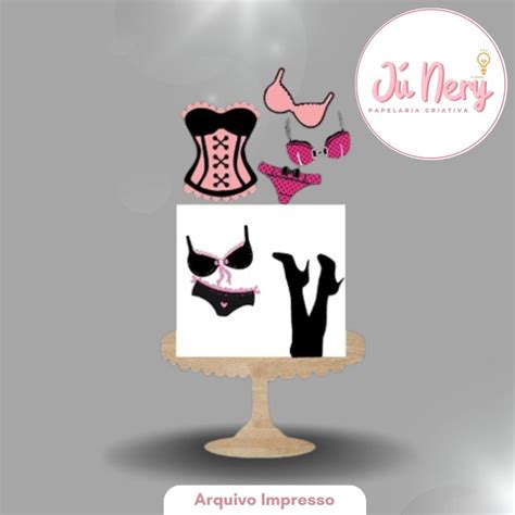 Arquivo de Corte Topo de Bolo Chá de Lingerie Elo