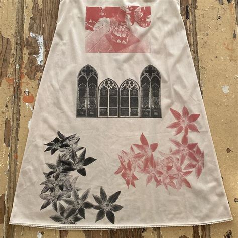 Screen Printed Vintage Slip Dress Nude Slip With Depop