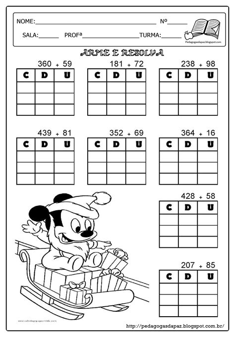 Atividades De Subtração Com Reserva 3 Ano Para Imprimir