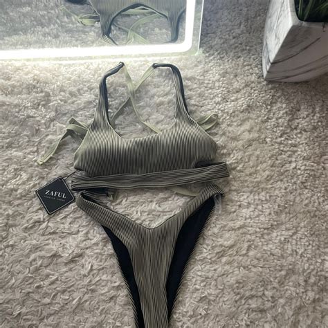 Zaful Swim Zaful Striped Bikini Set Poshmark