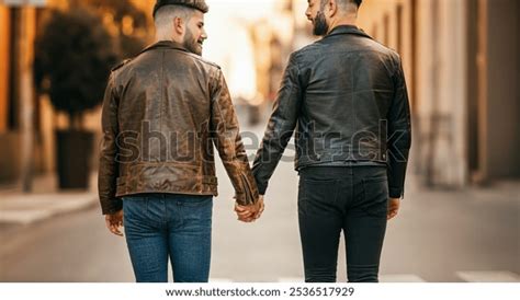 Two Gay Men Walking Away Camera Ai Generated Image 2536517929