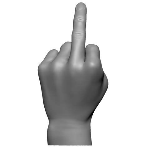 Fuck Sign Hand Male Middle Finger Pinshape