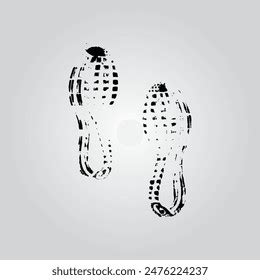 Footprints Human Shoes Silhouette Vector Illustration Stock Vector