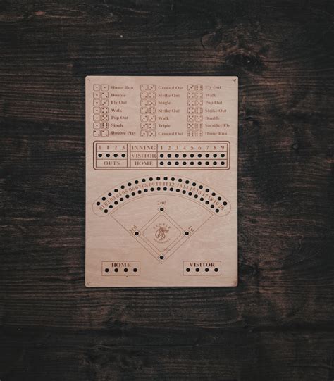 Wooden Baseball Board Game With Dice Fenrir Woodworks