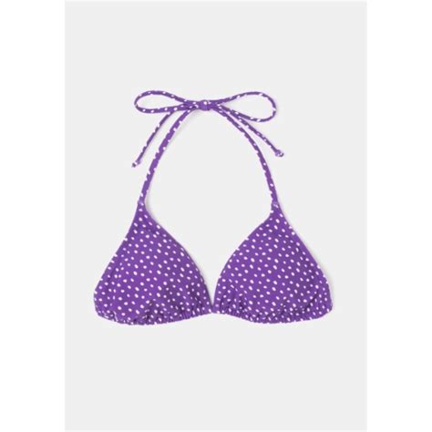 Haut De Bikini Triangle Femme Mauve Pois Blanc Tex Prix Carrefour