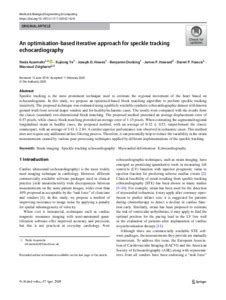 An Optimisation Based Iterative Approach For Speckle Tracking