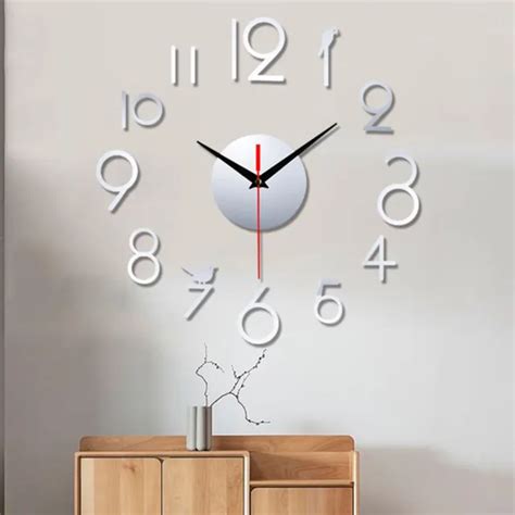 Stickers Horloge Murale D Acrylique Beau Diy Facile Assembler Sans