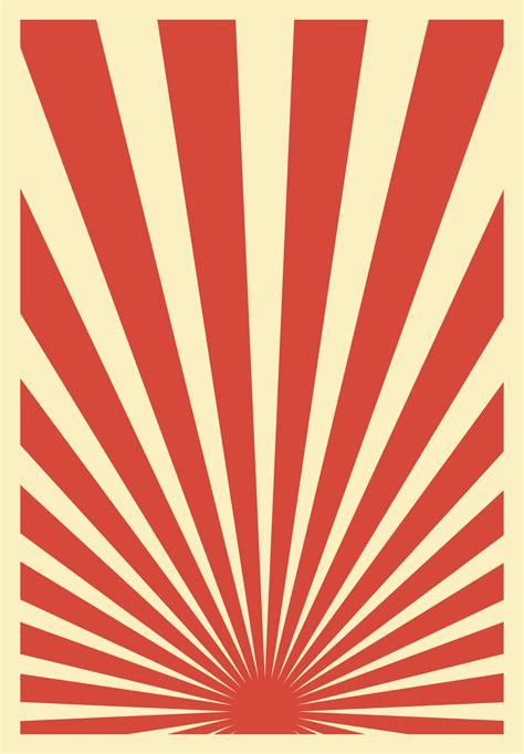 Vintage Red Sunburst Stripes Poster Template With Rays Centered At The