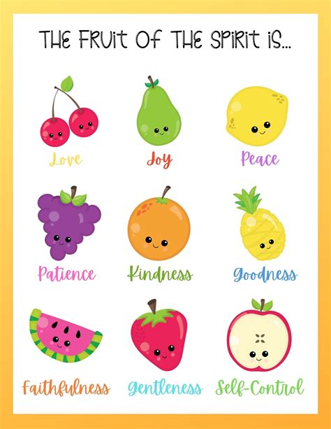 Fruit Of The Spirit Free Printable