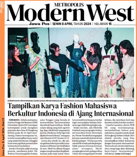 Tampilkan Karya Fashion Mahasiswa Berkultur Indonesia Di Ajang