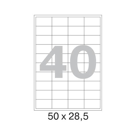 Самоклеящиеся этикетки ProMega label 50x28,5 мм, 40 шт. на листе, белые ...