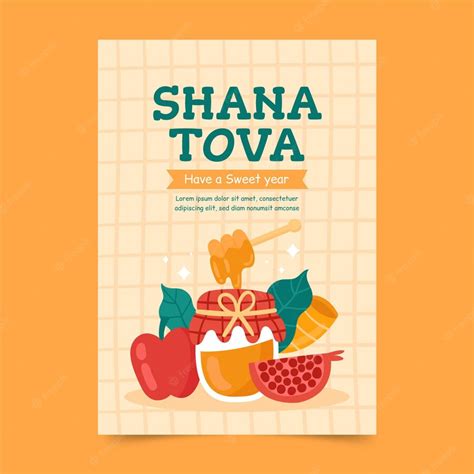 Premium Vector | Shana tova greeting card template