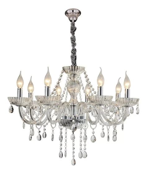 Lustre Pendente Cristal K9 Maria Teresa 8 Braços Veludo