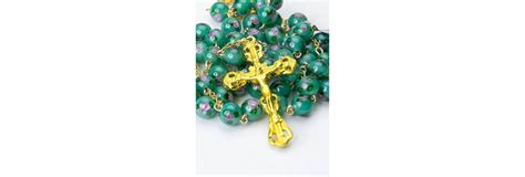 Green Murano Glass Rosary 6mm Gold Plated Vatican Gift