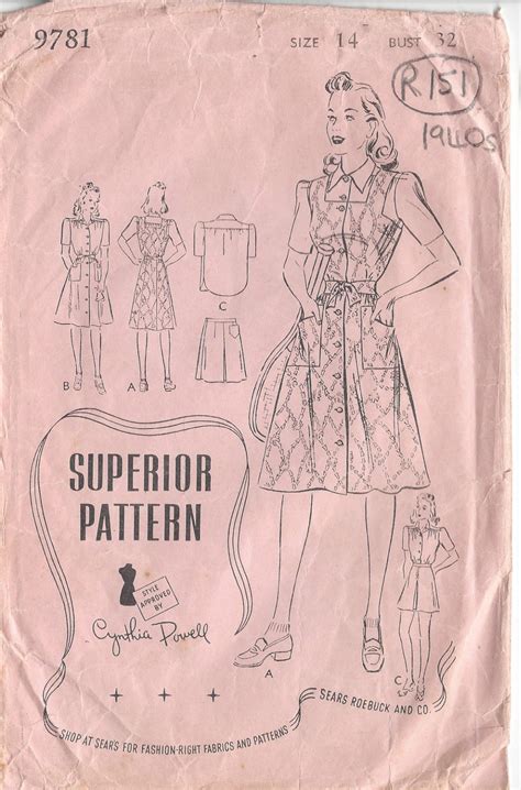 1940s Dress Patterns Available From The Vintage Pattern Shop