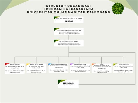 Struktur Organisasi Pascasarjana Program Pasca Sarjana Umpalembang