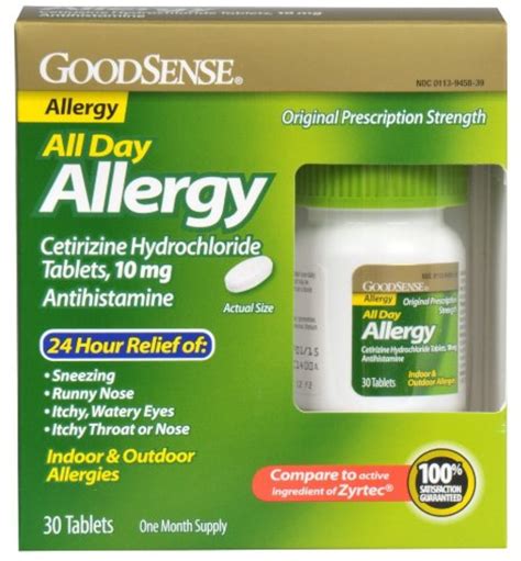 Good Sense All Day Allergy Cetirizine Hcl Tablets 10 Mg 30 Each