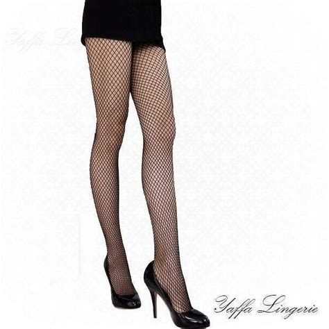 Meia calça arrastão trama pequena Preta YAFFA Lingerie