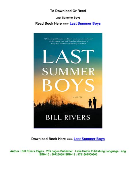 Epub Download Last Summer Boys By Bill Riverspdf Docdroid