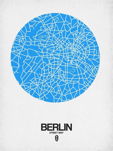 Berlin Street Map Blue By Naxart Studio Paper Print Custom Prints