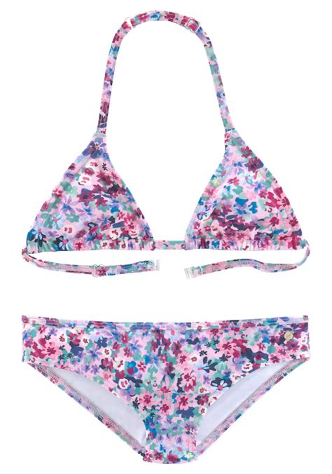 S Oliver Triangel Bikini Mit Sommerlichem Blumendruck F R Baur