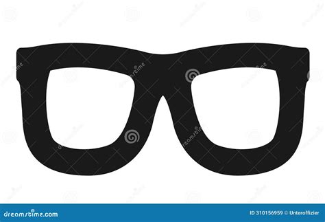 A Pair of Glasses Spectacles Bold Black Silhouette Against a White Backdrop Stock Illustration ...