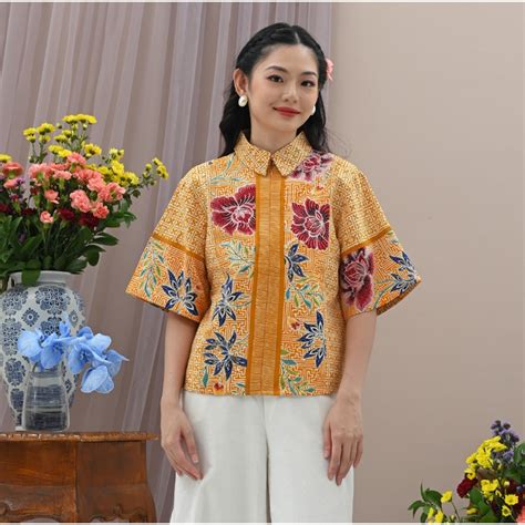 Jual Nona Rara Misty Encim T Baju Kerja Blouse Batik Wanita