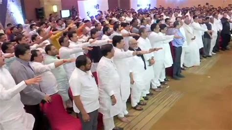 162 Congress Ncp Sena Mlas Paraded At Hotel In A Show Of Strength Take Oath To Stand By The