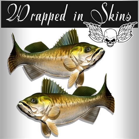 24 Walleye Fish Rv Decals Boat Graphics Set Of 2 Mirrored Vinyl