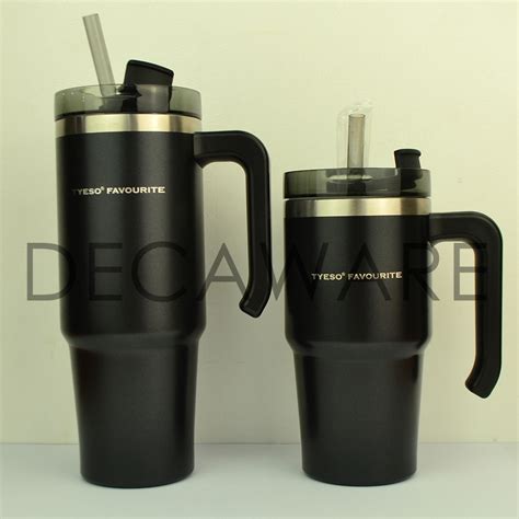 Tyeso Office Coffee Mug Ml Ml Insulated Tumbler With Straw And Handle Hot Cold Stainless