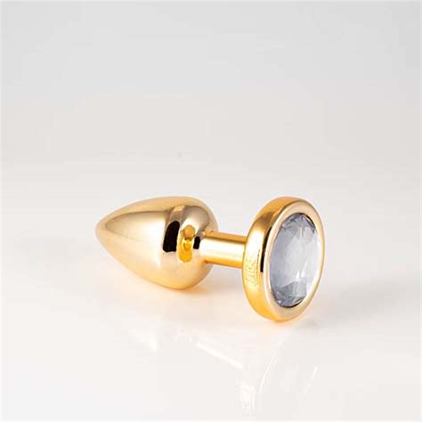 PLUG ANAL PEQUENO DOURADO PEDRA LESS Ninguém Vai Saber Sex Shop