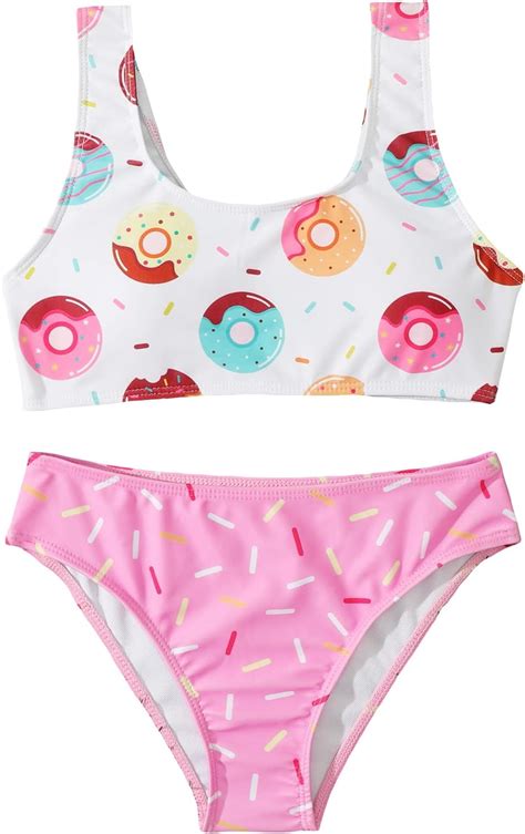 Amazon Milumia Girl Two Piece Bikini Sets Donuts Print Scoop Neck Cute Swimsuit Beachwear