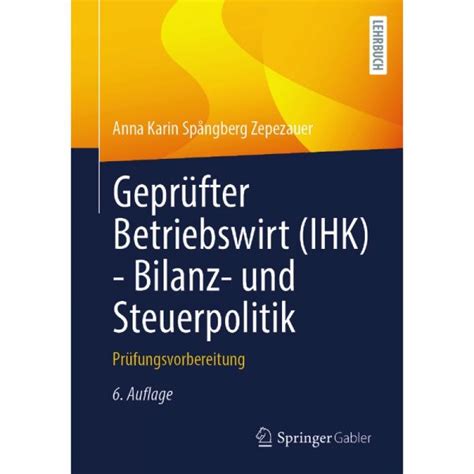 Geprüfter Betriebswirt IHK Bilanz und Steuerpolitik Spangberg