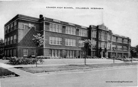 Columbus, Nebraska, Kramer High School, vintage postcard photo