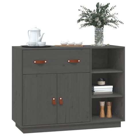 Buffet en bois massif de pin gris YOSOO modèle RHO 98 5x40x75 cm