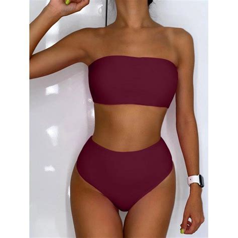 Two Piece Bandeau Swimsuit Cheeky High Waist Bikini Set Artofit