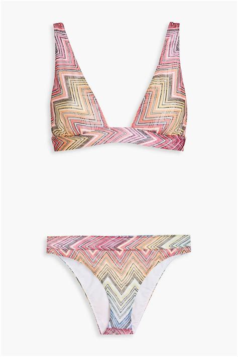 Missoni Metallic Crochet Knit Triangle Bikini The Outnet