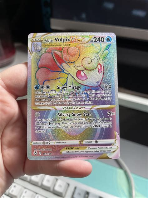 Alolan Vulpix Vstar Rainbow Secret Silver Tempest Pokemon