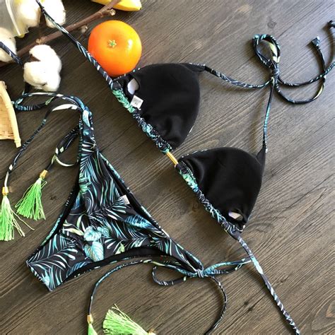 Maillot De Bain Maillot De Bain Br Silien Couleurs Micro Bikini Mini Col Licou Culotte