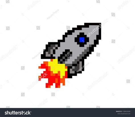 Illustration Pixel Art Rocket Pixel Style Stock Vector (Royalty Free ...