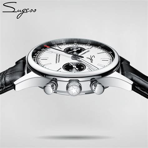 Sugess Chronograph Seagull Movement St Mechanical Mens Watch